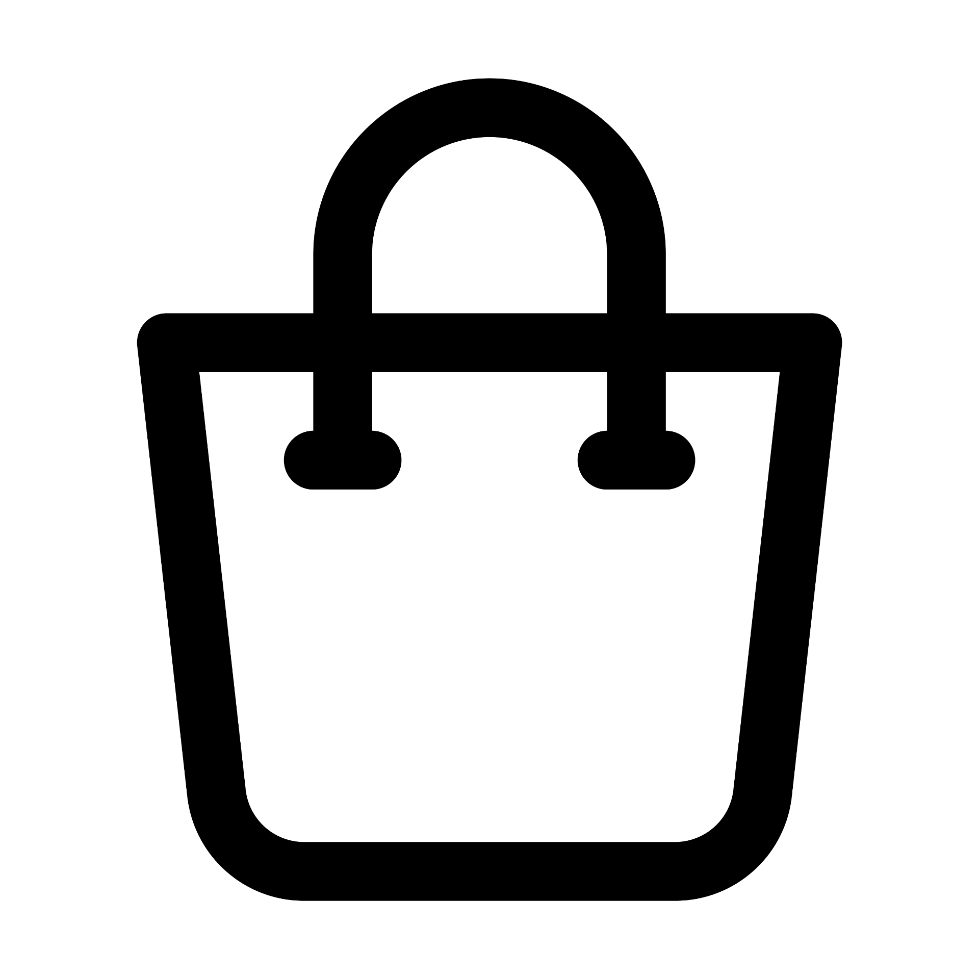 Icon outlining a shopping bag